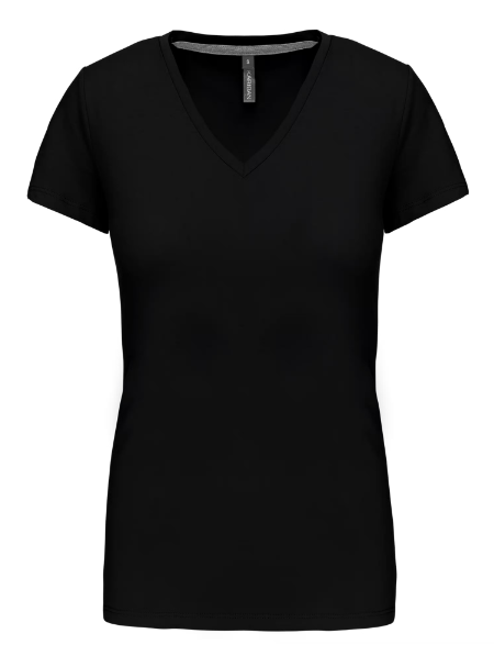 K381 - T-shirt col V manches courtes femme