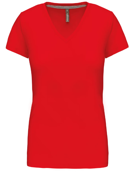 K381 - T-shirt col V manches courtes femme