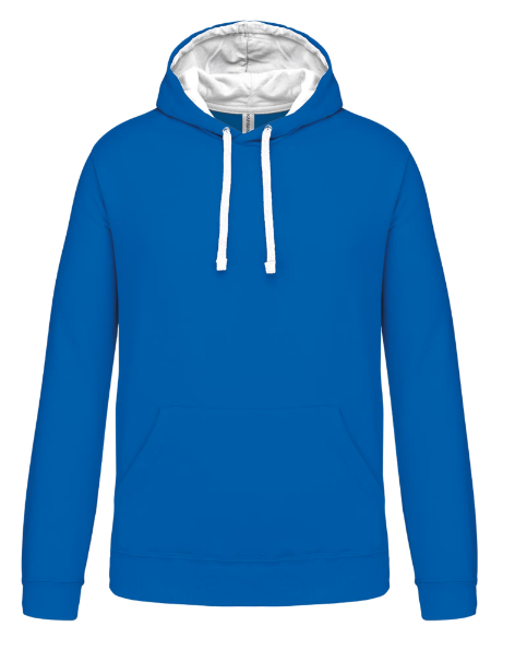 K446 - Sweat-shirt capuche contrastée homme