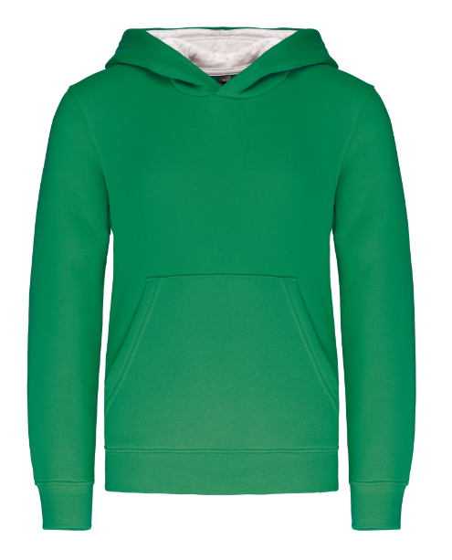 K453 - Sweat-shirt capuche contrastée enfant