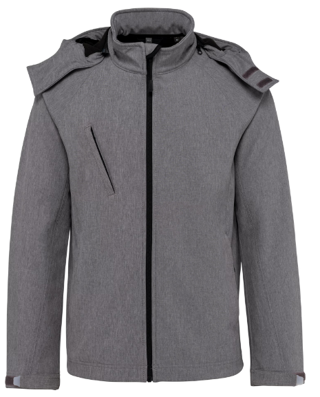 K413 - Veste softshell à capuche amovible homme