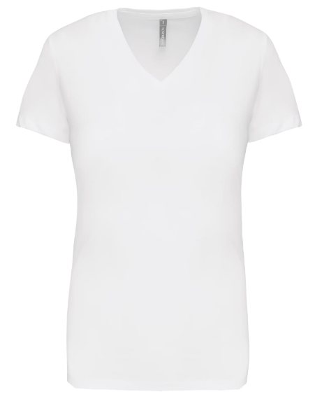 K381 - T-shirt col V manches courtes femme