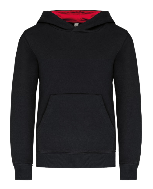 K453 - Sweat-shirt capuche contrastée enfant